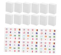 Toddmomy 65 Piezas National Flag Mahjong Banderas de Campo del Mundo Juego de Empujar fichas Tren de dominó para mesas de dominó Bandera de Banderas del Mundo Tren dominó el plastico