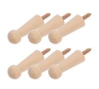 Toddmomy 6pcs Ganchos de Madera para Colgar Abrigos y Bolsos con Tornillos Incluidos para Uso en Hogar y Oficina