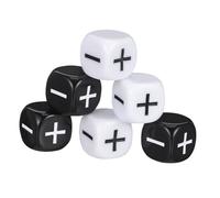 Toddmomy 6piezas Dados Negros y Blancos con y Resta Dados De Caras para Mesa y Fiestas Accesorios para Bar Negros Blancos