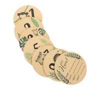 Toddmomy 7 Piezas Signo de madera de de madera signos de del mes del bebé tarjetas de vivero signo de animales marca de nacimiento tablón de anuncios para un nuevo bebé