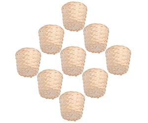 Toddmomy 9 Cestas de Almacenamiento Tejidas de Bambú Beige para Organizar Objetos Diversos Diseño Elegante y Decoración Adecuado para Balcón o Pasillo