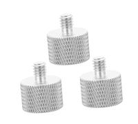 Toddmomy Adaptador de Tornillos Metálicos 5/8 a 1/4 Pulg para Soporte de Micrófono, Paquete de 3 Piezas, Color Plateado, Accesorios Duraderos para Trípodes y Cámaras, Uso Profesional