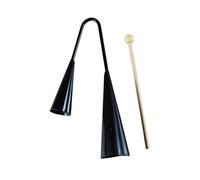 Toddmomy Agogo Doble Metal Negro Instrumento Percusión Infantil Tradicional Dos Tonos Con Baqueta De Madera Portátil Para Educación Temprana