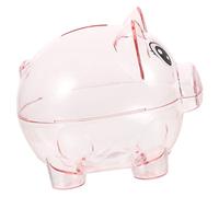 Toddmomy Alcancía Transparente para Niñas y Niños Grande, De Plástico, Diseño De Cerdito, Ranura Segura para Monedas, Adecuado para Escritorio y Decoración Infantil, Juego De 2 Unidades