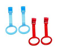 Toddmomy Anillas para Ñiño de Tracción 4 Piezas Colores Azul y Rojo, Anillas para Cuna y Parque, Accesorio de Aprendizaje para Niños Que Están Aprendiendo a Caminar, sin Tornillos,