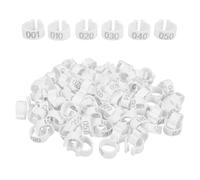 Toddmomy Anillos para Patas de Paloma 100 Piezas Tamaño Grande Blanco, Bandas Numeradas Abs para Identificación y Marcado de Aves, Complementos para Palomas Mensajeras y Aves de Corral