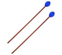 Toddmomy Baquetas de Práctica para Instrumentos de Percusión y Tambores de Lengua, 2 Piezas de Madera de Arce Cabezas de Lana, Color Azul Color Aleatorio