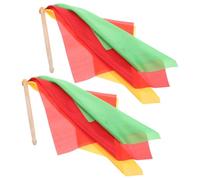 Toddmomy Baquetas para Tambores de Cintura de Madera con Pañuelos Coloridos, 25 Cm, para Ejecución de Tambores de Guerra y Gimnasia Rítmica en y Adultos