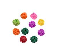 Toddmomy Bolas De Ratán para Pájaros y Loros De 5 Cm, Juguetes para Masticar Naturales Multicolor, Paquete De 10 Unidades, Estimulación Mental y Física para Periquitos y Cacatúas
