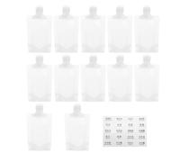 Toddmomy Bolsas de emulsión portátiles 50ML para viaje, 13 piezas rellenables de PP con boquilla, ideales para gel de ducha y aceites esenciales