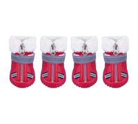 Toddmomy Botas de Nieve para Mascotas 4 Piezas, Zapatos Cortos para Perros Algodón Grueso para Invierno, Suela Antideslizante, Protectores de Patas Cálidos y Cómodos para Uso al Aire Libre