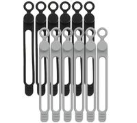 Toddmomy Bridas para Cables Reutilizables de Silicona 12 Piezas 6 Negras 6 Correas Flexibles para Organizar Cables de Datos Escritorio y Hogar Portátiles y Multiusos