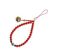 Toddmomy Cadena Corta para Teléfono Móvil con Colgante Esférico Grabado Diseño de Cuentas y Estilo Chino Lanyard Decorativo y Funcional para Llevar Muñeca Evitar Pérdidas y Personalizar Tu