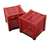 Toddmomy Caja de Filtro para Acuario 2 Piezas Roja Cubo de Filtro de Agua para Pecera Colector de Medios Filtrantes Tamaño 114X114X10 CM Accesorio para Mantenimiento de Acuarios y