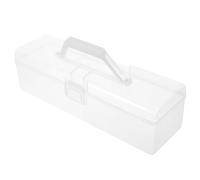 Toddmomy Caja de Herramientas Transparente Mediana con Tapa, Plástico Engrosado, Asa Portátil, Organizador Multiusos para Costura, Manualidades y Almacenamiento de Herramientas, Resistente