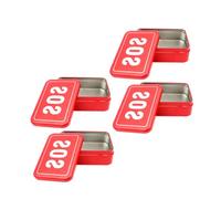 Toddmomy Cajas De Herramientas Pequeñas Sos 4 Piezas Caja De Hojalata Roja Organizador Portátil Resistente Para Camping Senderismo Exterior Almacenamiento Práctico