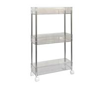 Toddmomy Carrito Utilitario de Cocina Ruedas, Estante de 3 Niveles, Diseño Portátil y Material Plástico Acero Inoxidable, Adecuado para Balcón y Almacenamiento Organizado
