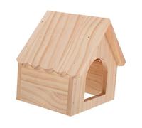 Toddmomy Casa De Madera para Hámster y Conejillo De Indias Refugio Natural Plataforma De Alimentación para Jugar y Descansar Accesorio Seguro y Acogedor para Mascotas Pequeñas