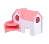 Toddmomy Casita Colorida para Hámsters Escondite para Conejillos De Indias Casa para Mascotas Pequeñas De Madera para Jugar y Dormir Jaulas De Ratas Casa Tipo Villa para Hámsteres