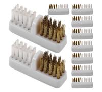Toddmomy Cepillo de Limpieza para Brocas Eléctricas de Manicura, 10 Piezas, Cabezal Doble de Cobre y Fibra Sintética, Fácil de Transportar para Uso en Casa E Industrial