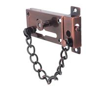 Toddmomy Cerradura de Cadena para Puerta de Entrada en Acero Inoxidable Color Rojo Antiguo Cadena Reforzada de Seguridad con Pestillo Restrictor Protector Metálico Antirrobo para Uso