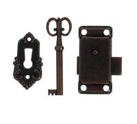 Toddmomy Cerraduras Vintage para Armarios 2 Juegos Rojo Antiguo, Pestillos Metálicos para Joyeros y Gabinetes de Madera, Cierre Llave, Resistente Corrosión, Adecuado para Muebles Clásicos