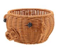 Toddmomy Cesta Tejida de Ratán Sintético para Almacenar Frutas y Pan, Cesta de Plástico Elegante y Conveniente Habitación o Hotel Reutilizable