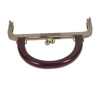 Toddmomy Cierre de Broche para Bolso Asa de Madera Roja y Cierre Metálico en Forma, Estilo Simple y Ligero para Personalizar Bolsos y Monederos