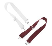 Toddmomy Cinturones de Equitación Elásticos Unisex Hebilla de Tiburón Ajustables para Mujer y Hombre 2 Piezas Burdeos y Blanco Ideales para Deportes Ecuestres y Uso Diario