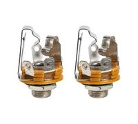 Toddmomy Conector de Entrada de Guitarra Eléctrica 6.35mm Metálico Doble Canal Estéreo, 2 Piezas, Repuesto para Micrófono y Accesorios de Audio, Compatible Amplificador y Cable Jack