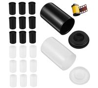 Toddmomy Contenedores De Almacenamiento para Carretes De Cámara Tapa, Surtido 20 Piezas (10 Negro 10 Blanco), Plástico PE Resistente, Compactos y Portátiles para Fotografía y Viaje