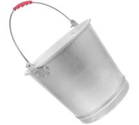 Toddmomy Cubo de Leche de Aluminio Engrosado de 9 Litros, 28 Cm, Balde Portátil Multiusos para Granja, Almacenamiento de Agua y Leche, Resistente para Uso en Exteriores