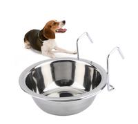 Toddmomy Cuenco Colgante De Acero Inoxidable para Alimento y Agua De Mascotas para Aves Perros Gatos y Conejos Fácil Instalación y Limpieza Mediano