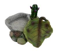 Toddmomy Cuenco de Agua para Reptiles Bebedero de Plástico para Tortugas y Comedero Decorativo de Superficie Lisa Recipiente Grande para Mascotas Accesorios para Terrarios