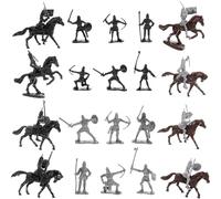 Toddmomy de Caballero y Caballo Miniatura Figuras de Soldados Juguete de Caballeros Medievales 28 Piezas para Decoración y Juegos de rol Artículos para Niños