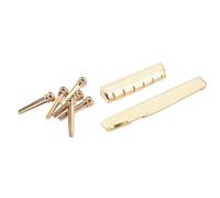 Toddmomy de Pasadores y Sillines de Latón Dorado Juego de 8 Piezas Accesorios Portátiles con Función de Prolongación de Sonido para Guitarra Clásica y Folk