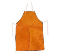 Toddmomy Delantal de Trabajo para Soldar de Piel de Vaca Resistente al Calor Color Beige Cosido Reforzado Protección Ignífuga para Taller y Soldadura 1 Pieza