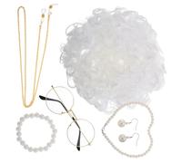 Toddmomy Disfraz De Anciana Para Mujer Con Peluca y Gafas Divertidas Para Fiestas Temáticos