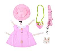 Toddmomy Disfraz para con Arnés y Vestido De Conejita para Gato De Accesorios De Traje Adorable para Ejercicio y