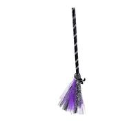 Toddmomy Escoba de Bruja para Halloween Decorativa con Elementos Temáticos Accesorio de Cosplay Infantil Prop para Fiesta Color Púrpura