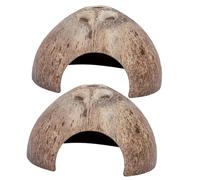 Toddmomy Escondite para Reptiles Pequeño 2 Piezas de Fibra Natural Agujeros, Decoración para Terrarios, Refugio Seguro para Gecko, Cangrejo Ermitaño y Lagarto