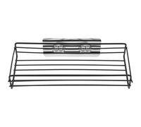 Toddmomy Estante para Condimentos de Cocina y Baño sin Perforaciones, Gran Capacidad, Acero Inoxidable Negro, Soporte para Almacenamiento en Hotel y Baño