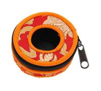 Toddmomy Estuche de Almacenamiento Estilo Nepal Diseño Delicado para Campana de Meditación Roja de Algodón Bordado Hecho a Mano para Uso en Templo y Buddha
