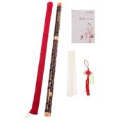 Toddmomy Flauta Tradicional de Bambú Dizi en Tono E, Color Marrón Oscuro, Instrumento Musical Portátil para Adultos y Principiantes, Práctica Creativa y Accesorios Incluidos, Adecuado