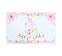 Toddmomy Fotomatón de Unicornio para Cumpleaños Infantil Diseño de Dibujos Animados, Tela Vinilo Textil Resistente, Antiarrugas y Duradero para Sesiones de Fotos en Fiestas