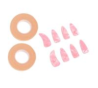 Toddmomy Fundas Protectoras para Uñas Guzheng, Tamaño Grande, Color Rosa Perla, 8 Piezas 2 Cintas Adhesivas, Accesorios para Práctica y Aprendizaje del Guzheng, Material Duradero y Cómodo