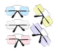 Toddmomy Gafas Divertidas para Mascotas 5 Piezas Accesorio Parodia para Gatos y Perros Diseño Ligero Metal Plástico y Resina Adecuado para Fotos y Fiestas de Animales Color Aleatorio