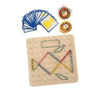 Toddmomy Geoboard de Madera Educativo para Aprendizaje de Formas Geométricas Herramienta Didáctica Montessori con Diseño Ergonómico y Bordes Pulidos para Matemáticas Escolares