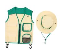Toddmomy Gorro y Chaleco De Exploración Infantil Para Actividades Al Aire Set De Para Niño Niña Para Camping Aire