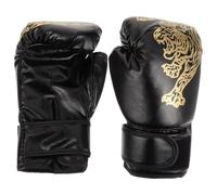 Toddmomy Guantes de Boxeo Entrenamiento Palma Transpirable y PU Negro, Manoplas de Lucha Libre Ajustadas Niñas Color Aleatorio